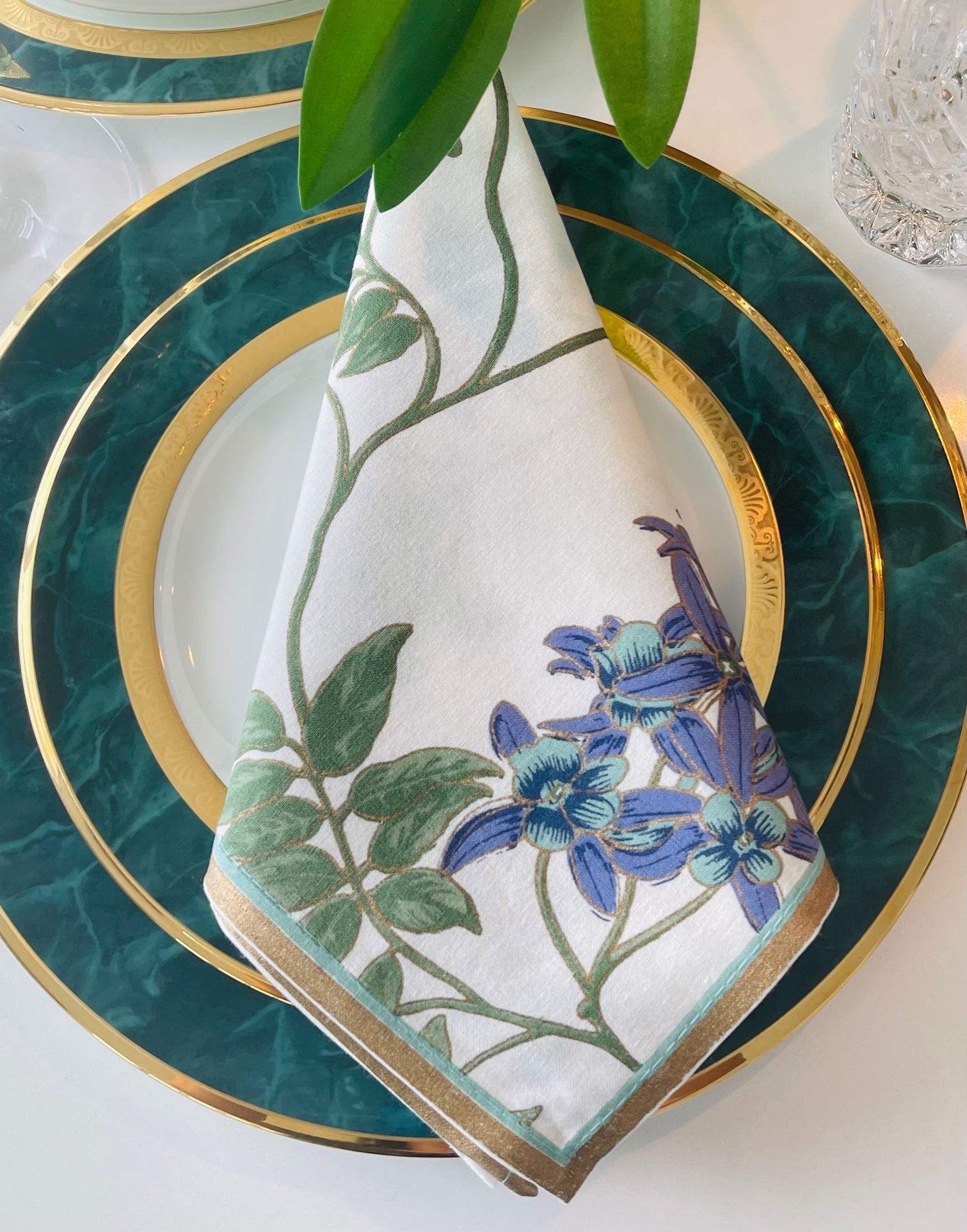 Hand-printed table napkins- Set of 6- Anya Amethyst – Wildflowerblue